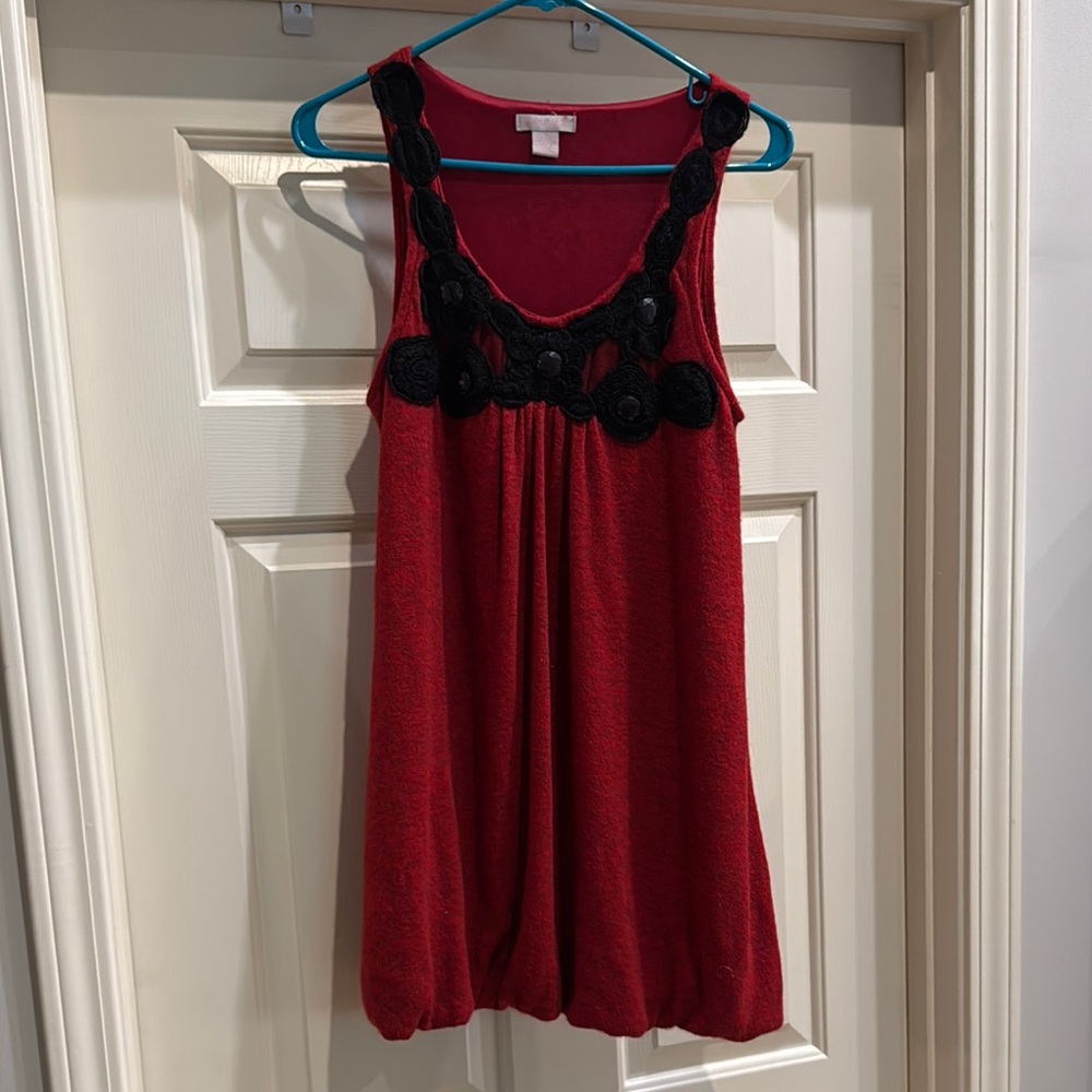 Pura Vida Red Mini Dress with Black Accents